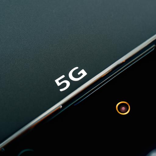 Close-up of a modern 5G phone with advanced hardware components.