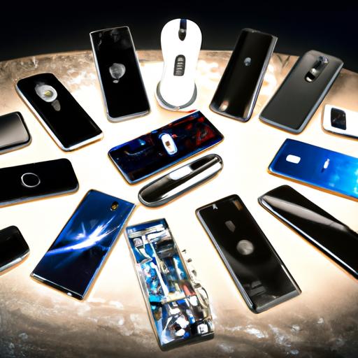 The top ten most expensive smartphones displayed in a glamorous setting.