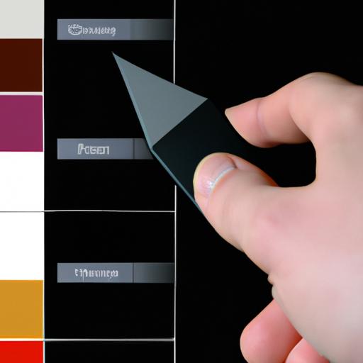 A hand using a selection tool in Photoshop to precisely select an object for color change.