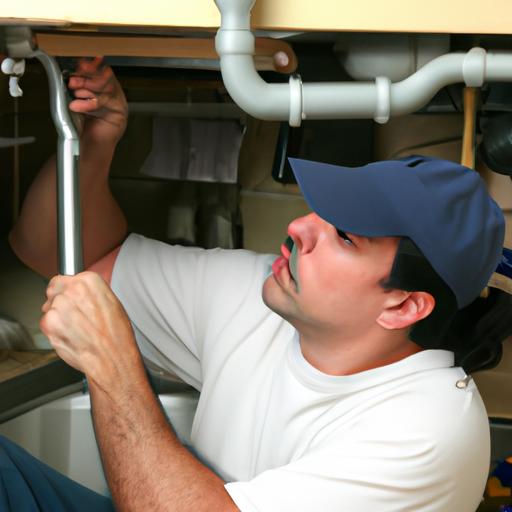 Professional plumber repairing water damage