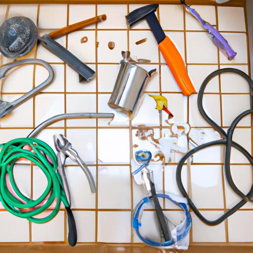 Essential tools and materials for unclogging a shower drain.
